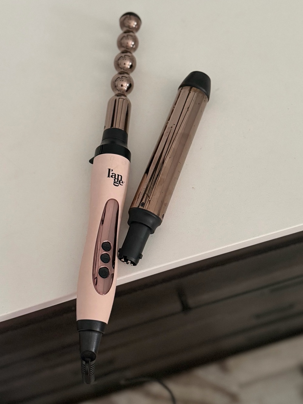 Lange Rose Gold and Black Multi-Head Curling Wand